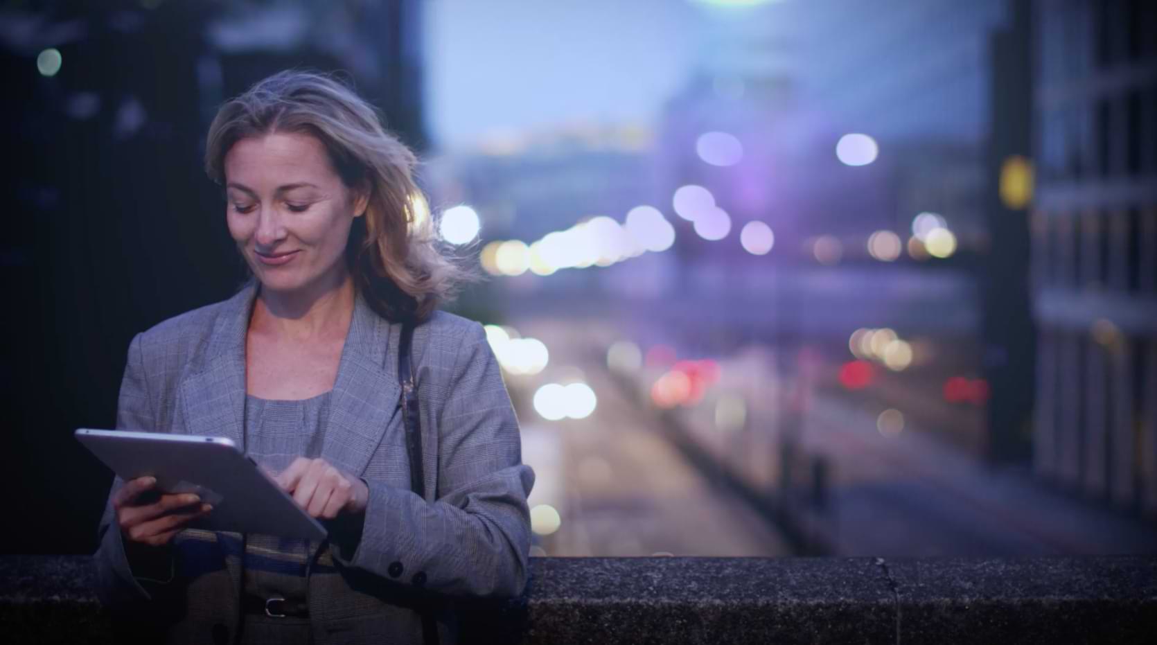 Business woman using tablet